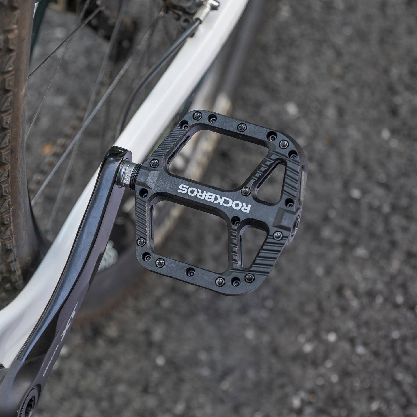 ROCKBROS reiðhjólapedalar úr nylon, flatir pedalar, 9/16 tommur með 3 legum