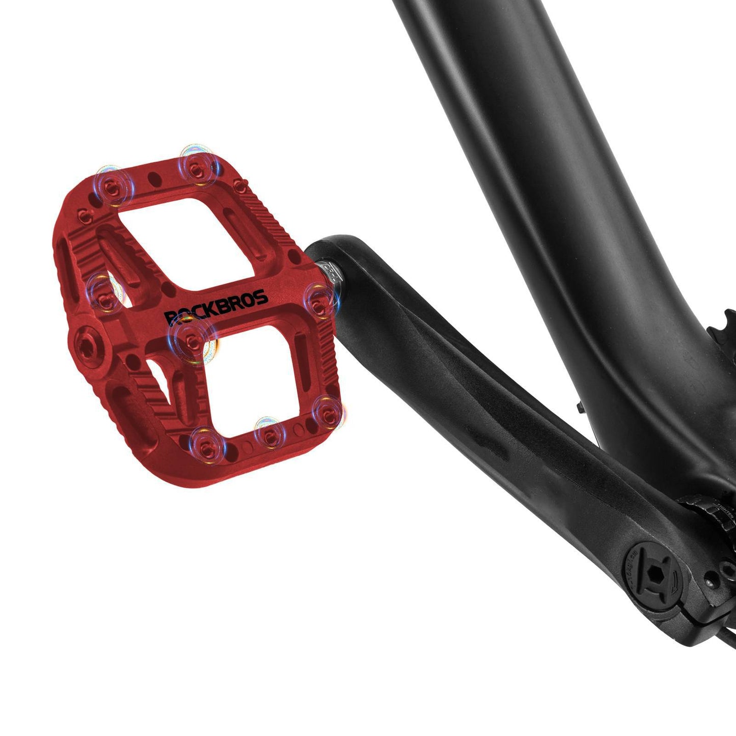 ROCKBROS reiðhjólapedalar úr nylon, flatir pedalar, 9/16 tommur með 3 legum
