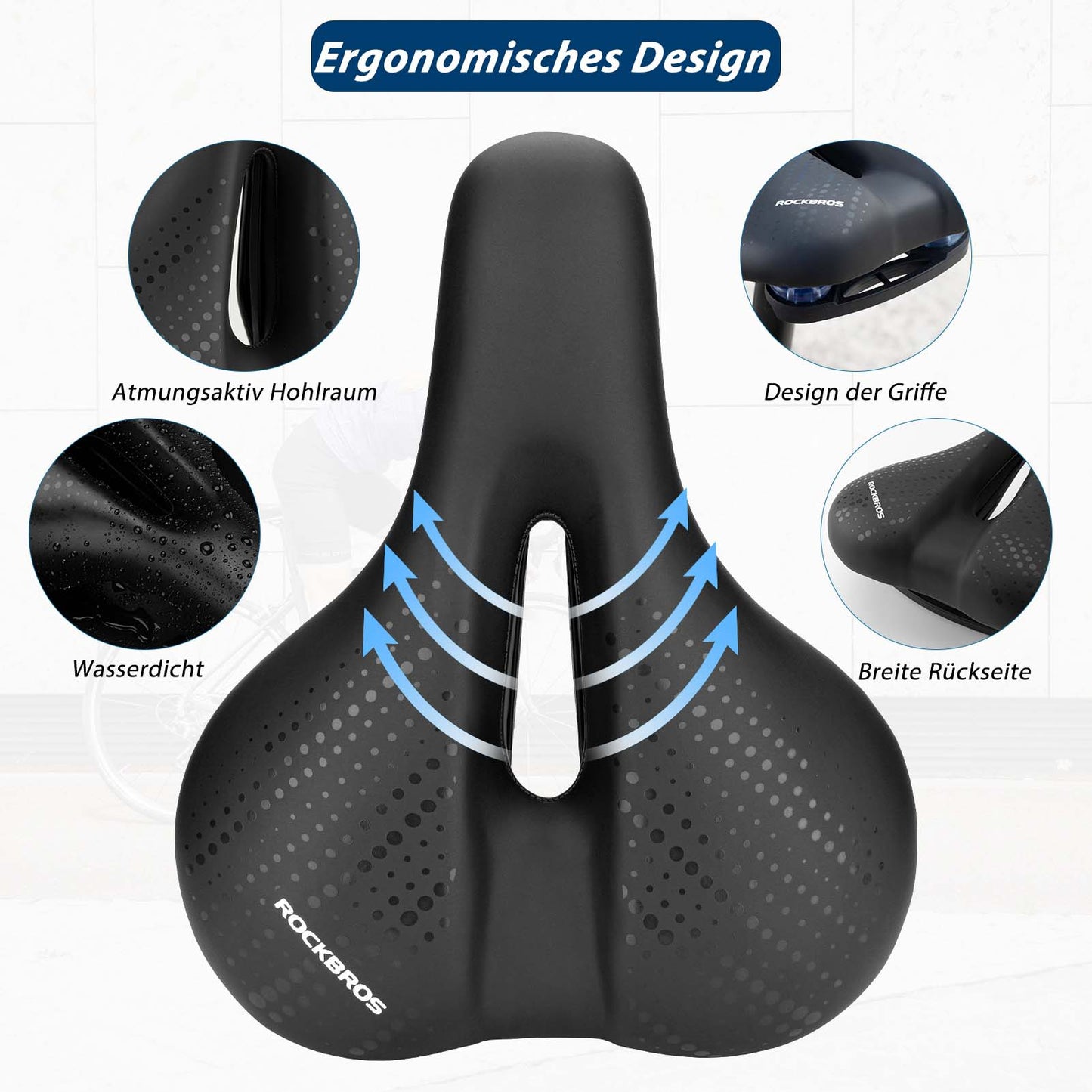ROCKBROS Fahrradsattel aus Atmungsaktiv hohler Memory Foam