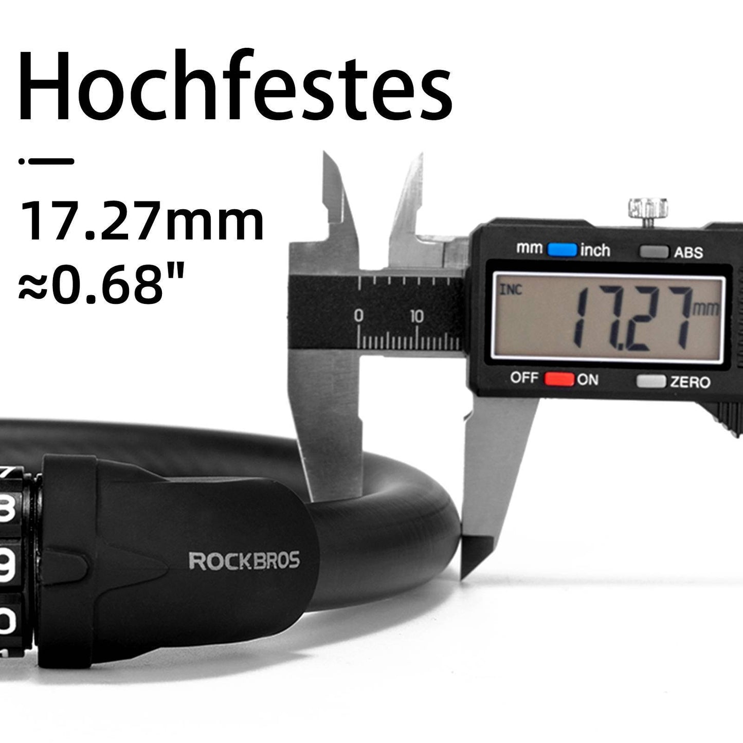 ROCKBROS reiðhjólalás, 5 stafa snúrulás