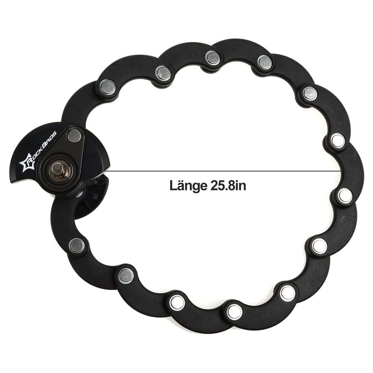 ROCKBROS reiðhjólalás samanbrjótanlegur 70 cm langur svartur