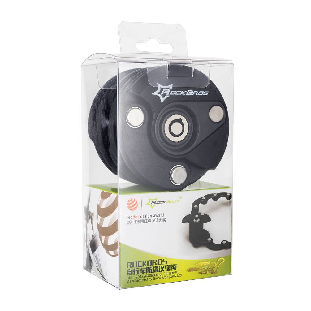 ROCKBROS reiðhjólalás samanbrjótanlegur 70 cm langur svartur