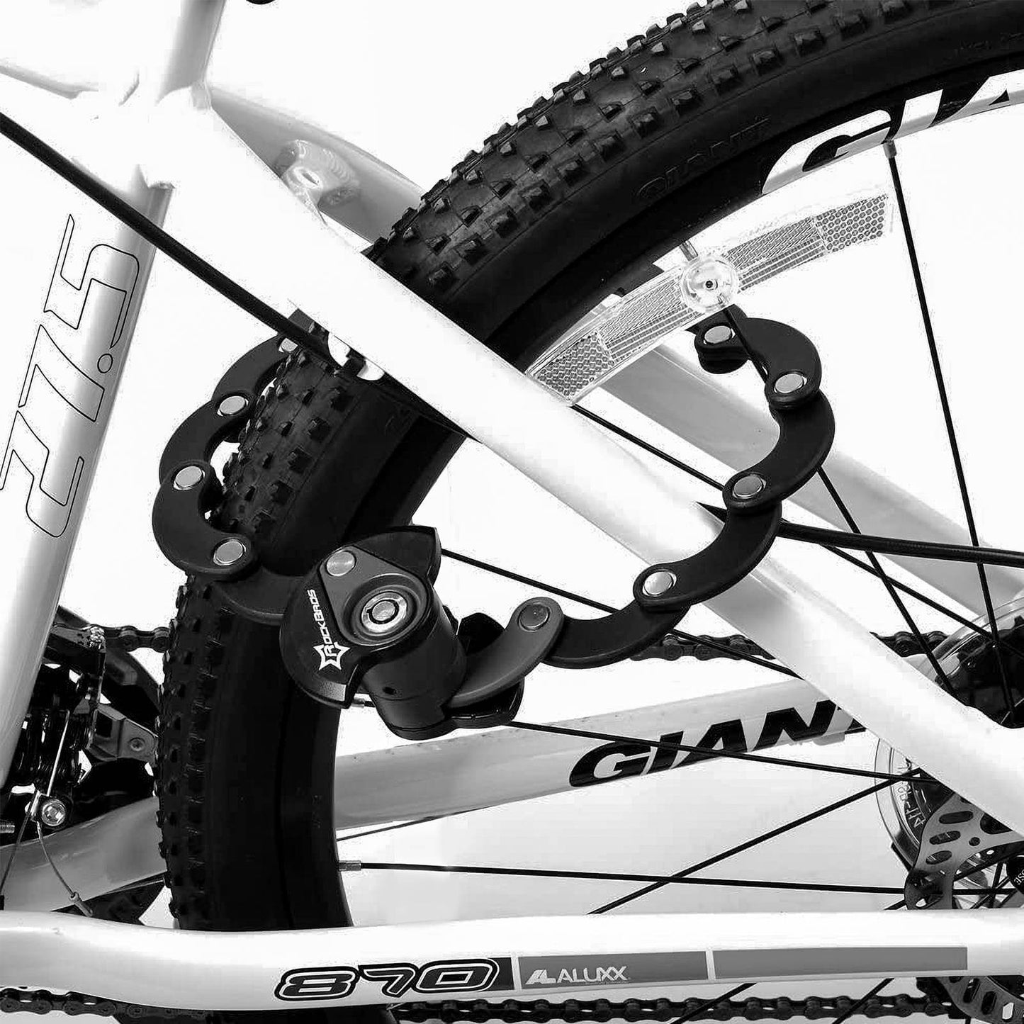 ROCKBROS reiðhjólalás samanbrjótanlegur 70 cm langur svartur