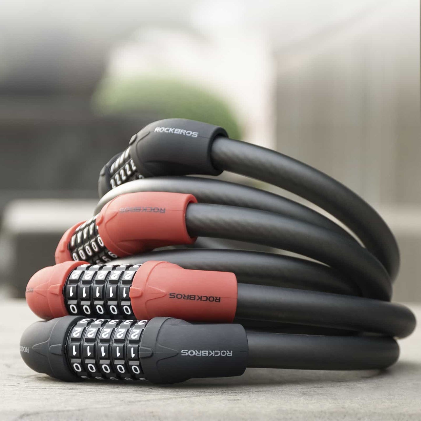 ROCKBROS Fahrradschloss Kabelschloss Zahlenschloss mit 5-stelliges Zahlencode