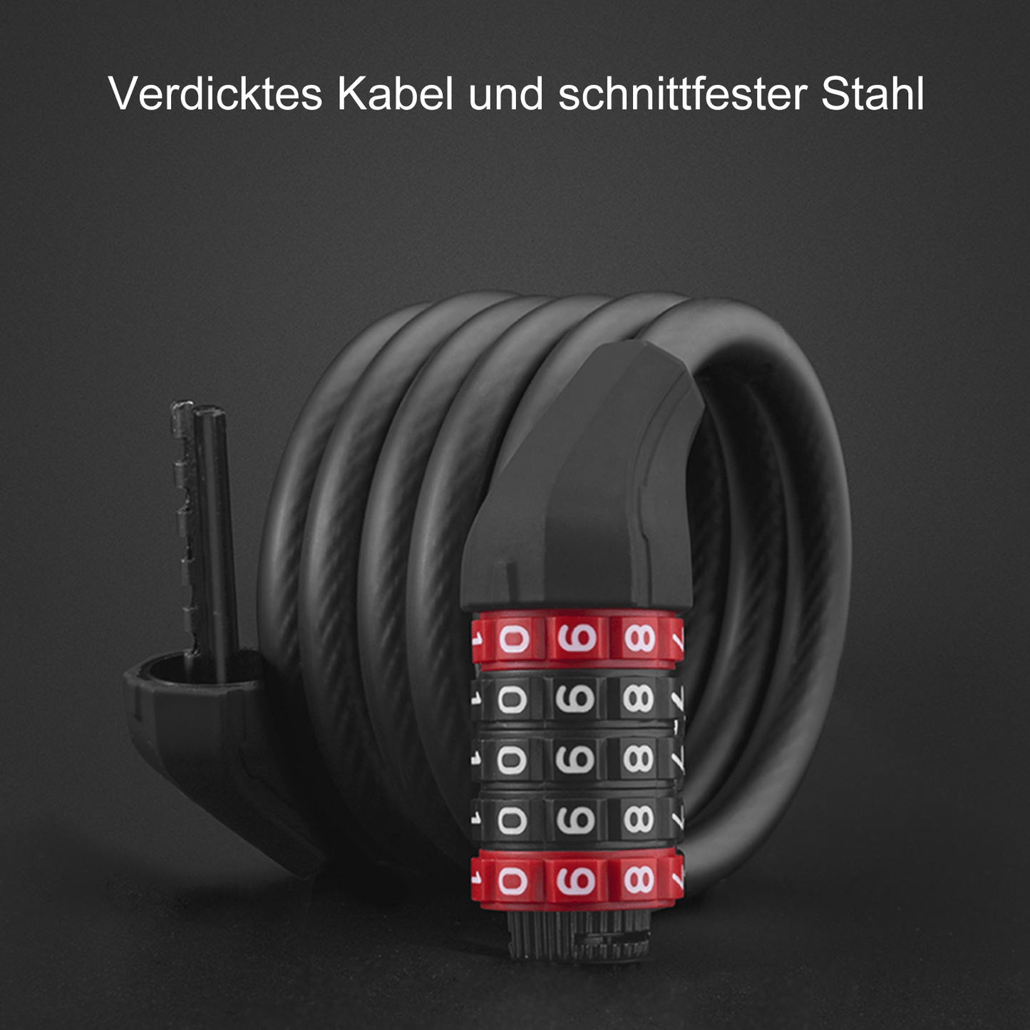 ROCKBROS bicycle lock with 5-digit combination lock made of PVC and steel