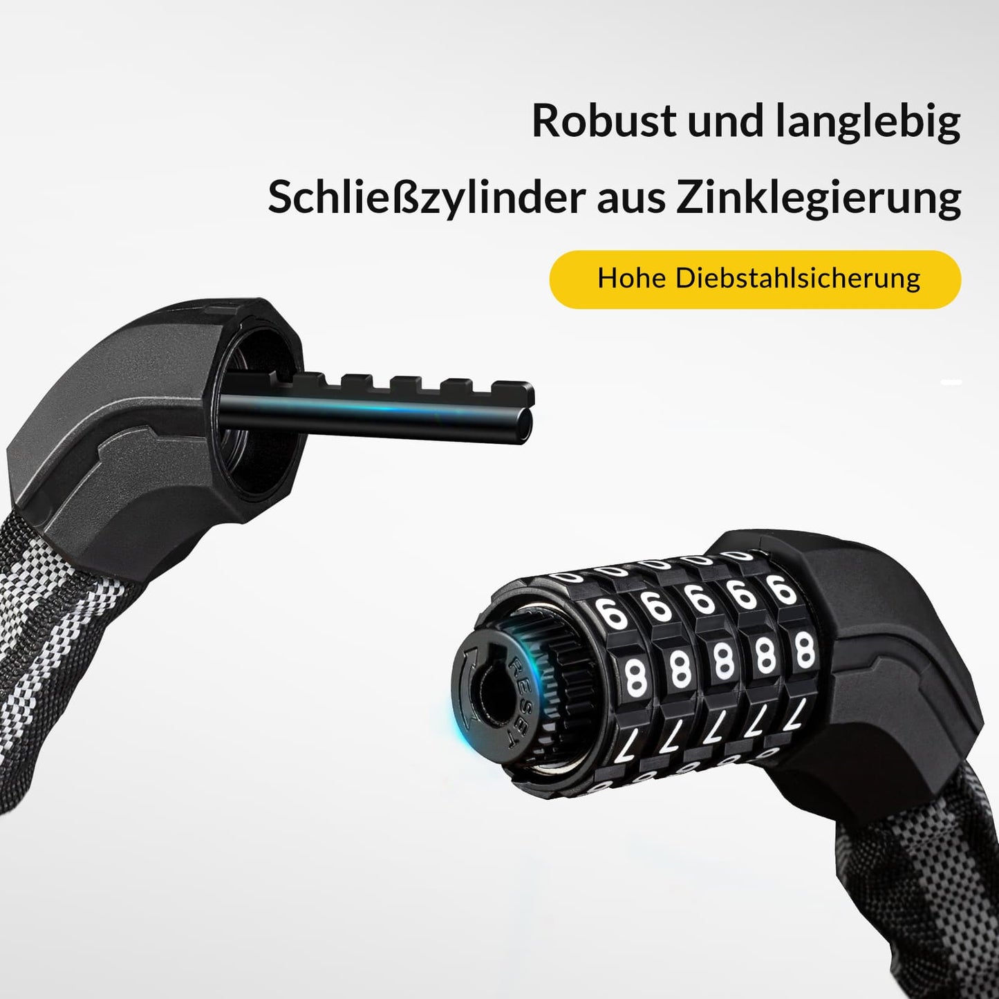 ROCKBROS Fahrradschloss Zahlenschloss 19mm Dickes