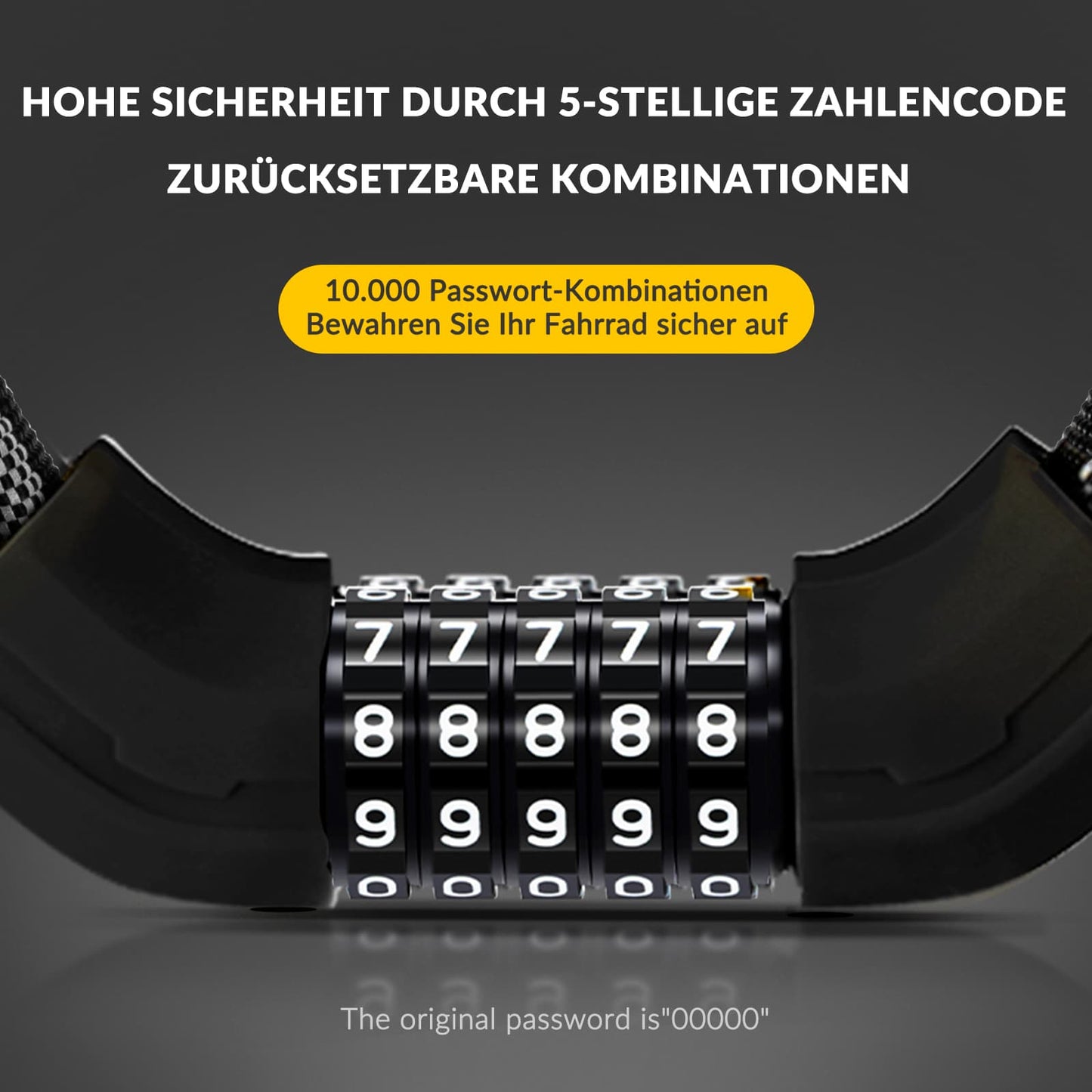 ROCKBROS Fahrradschloss Zahlenschloss 19mm Dickes