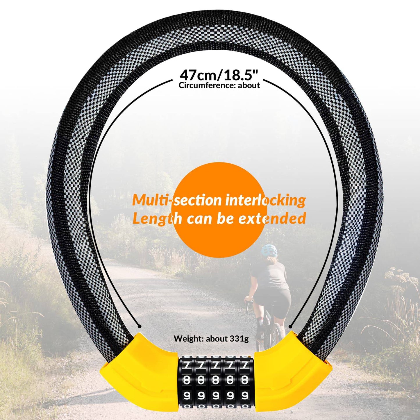 ROCKBROS Fahrradschloss Zahlenschloss 19mm Dickes