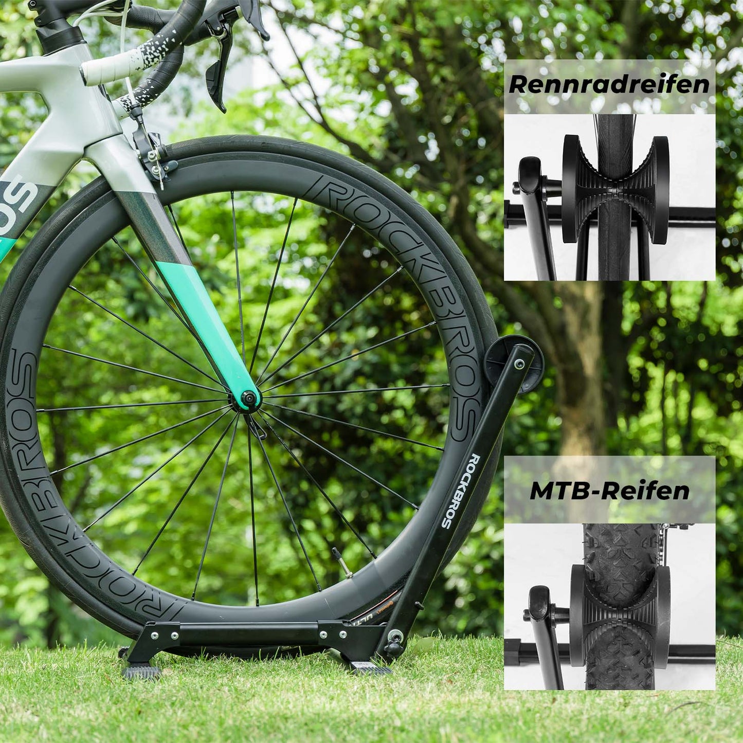 ROCKBROS Foldable Aluminum Bicycle Stand, Single-Sided Bicycle Stand