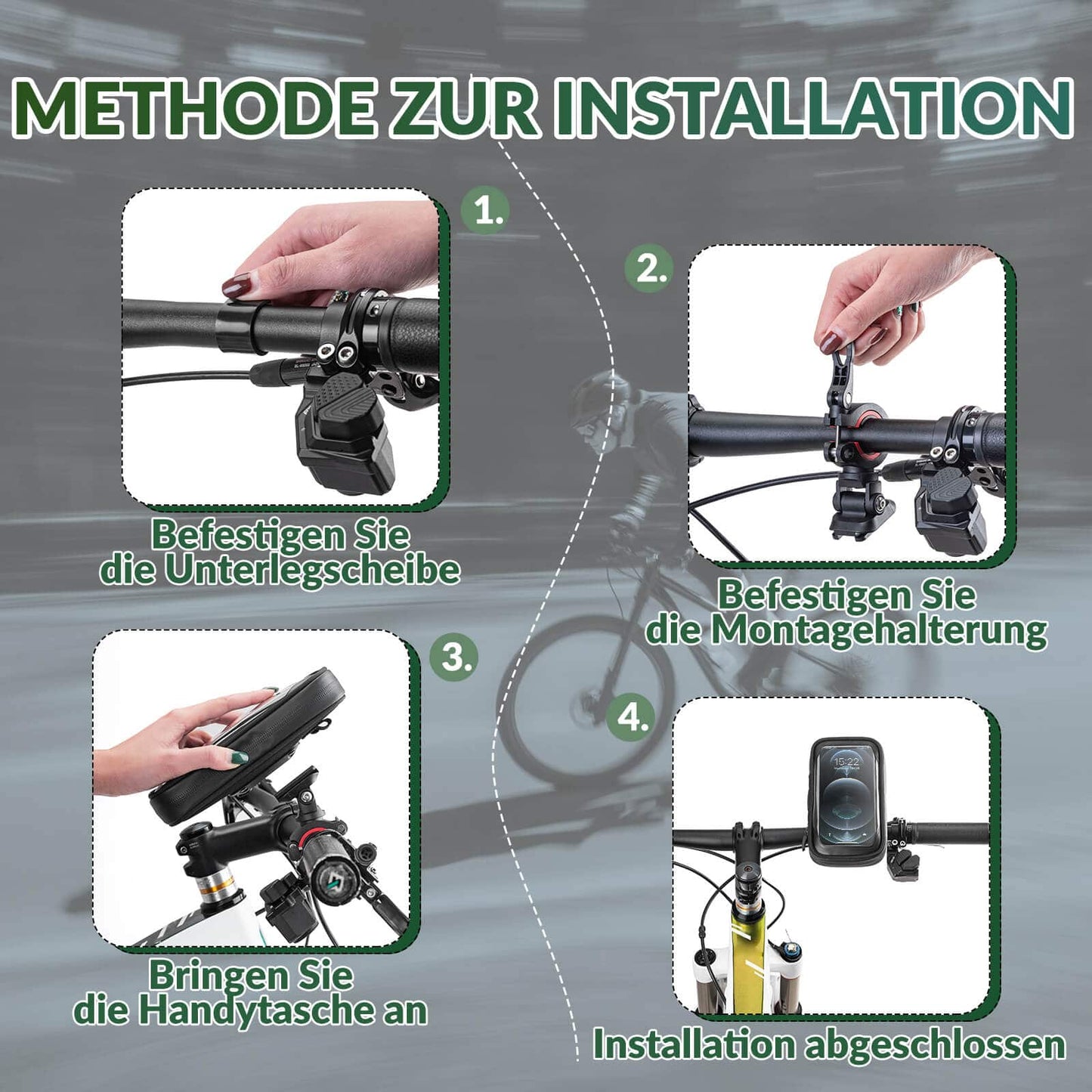 ROCKBROS Fahrradtasche Wasserdicht Handytasche Drehbar für Handy 4.7-6 Zoll