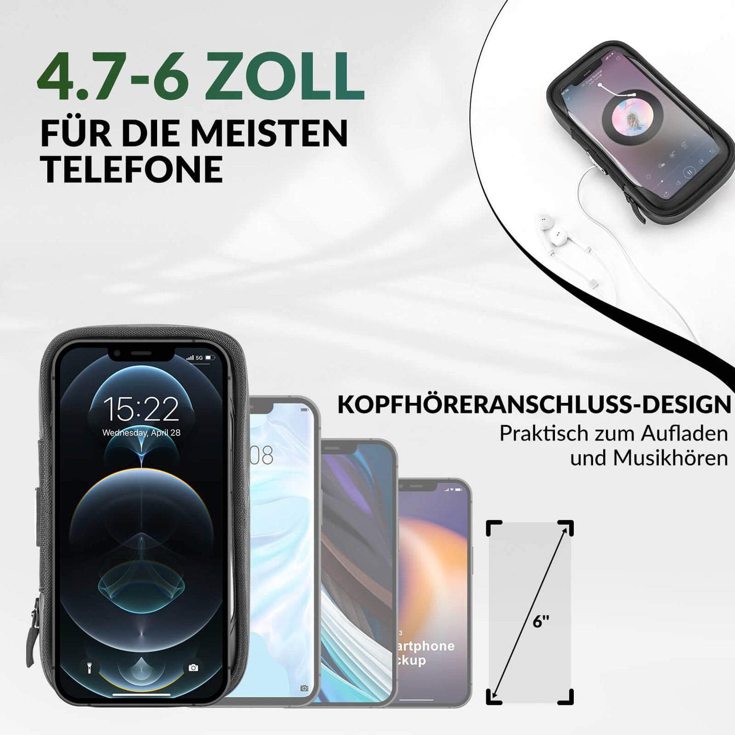 ROCKBROS Fahrradtasche Wasserdicht Handytasche Drehbar für Handy 4.7-6 Zoll