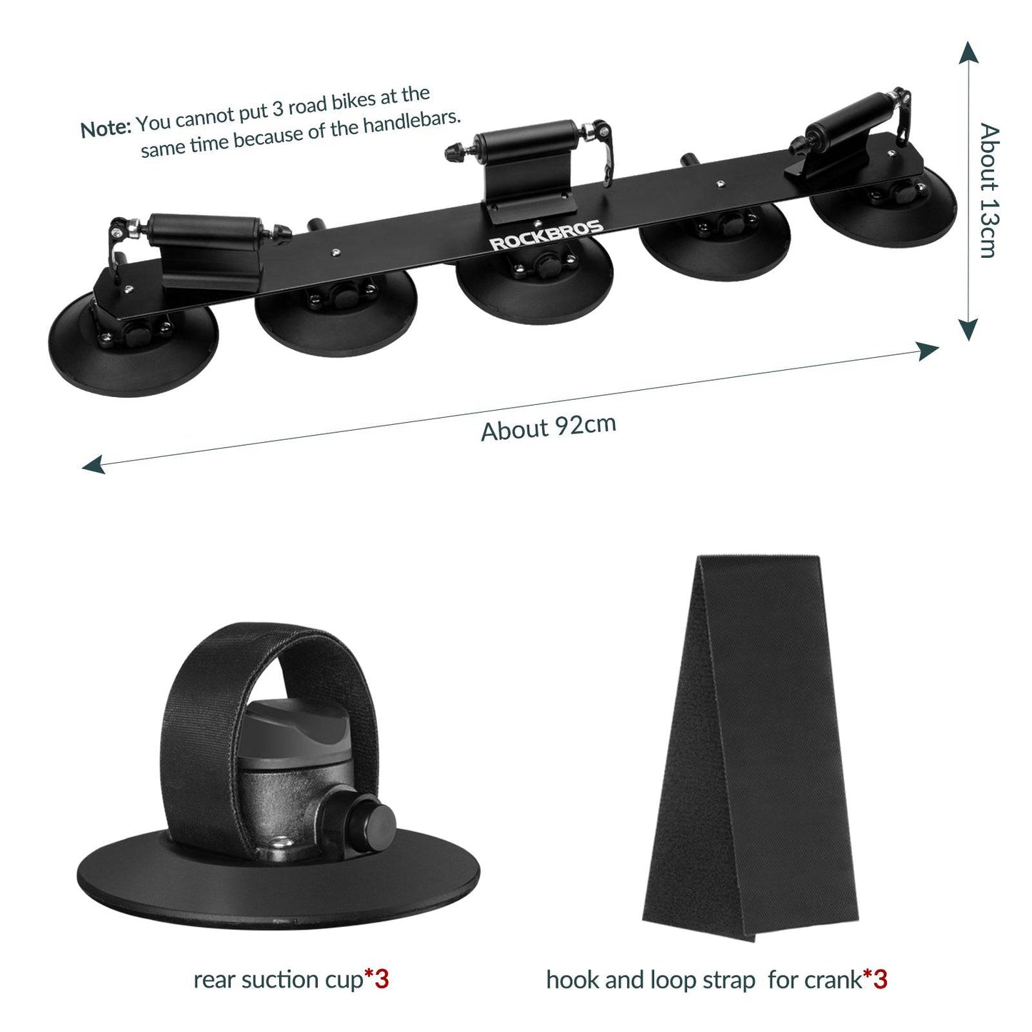 ROCKBROS bicycle carrier, roof rack with suction cups, quick assembly
