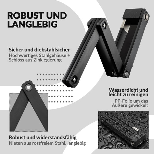 ROCKBROS samanbrjótanlegur hjólalás með festingu