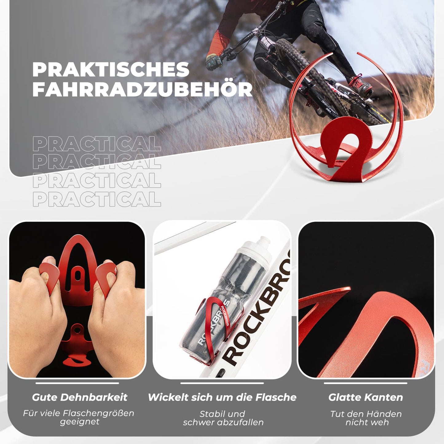 ROCKBROS Bottle Holder Bicycle Accessory Lightweight Drink Holder Attachment