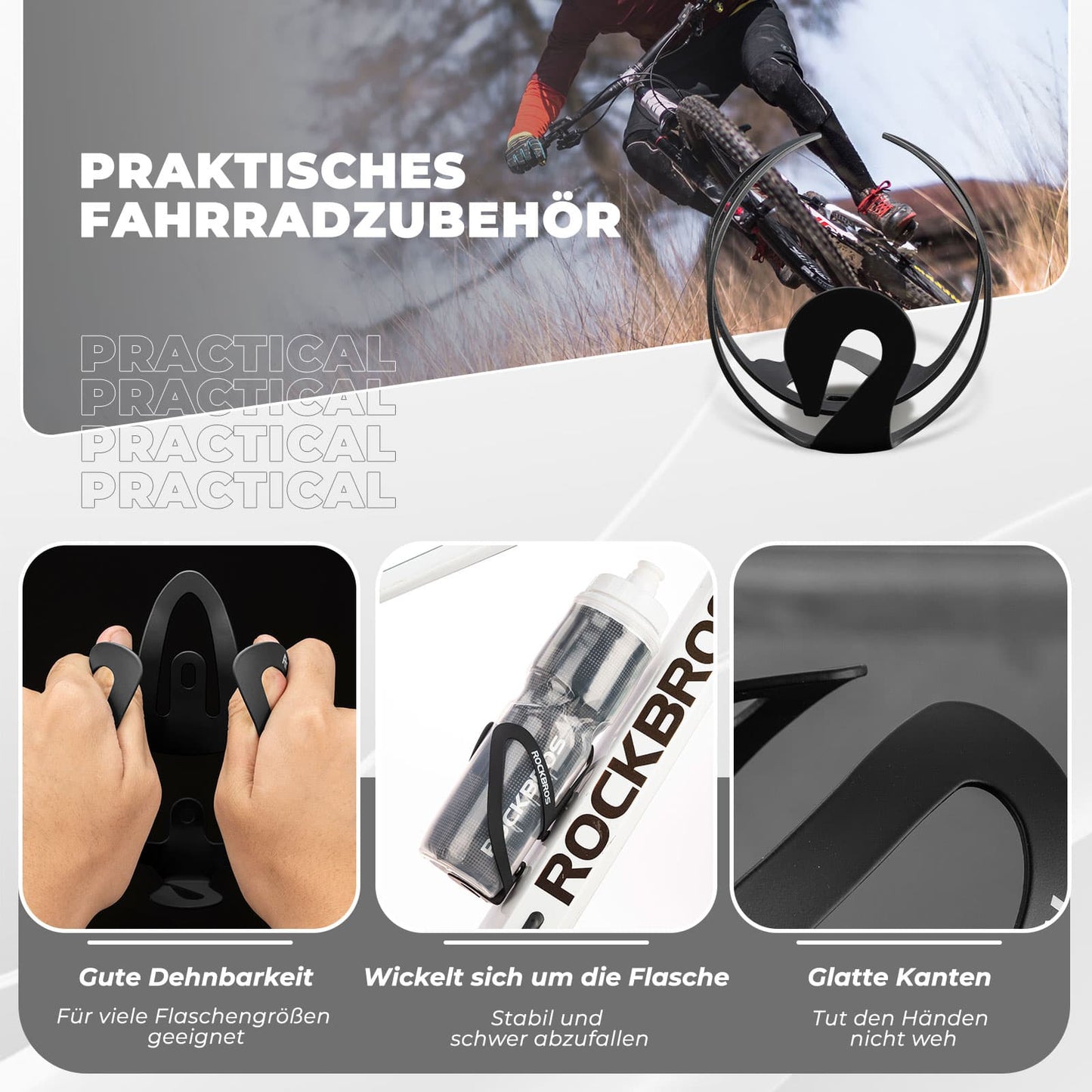 ROCKBROS Bottle Holder Bicycle Accessory Lightweight Drink Holder Attachment