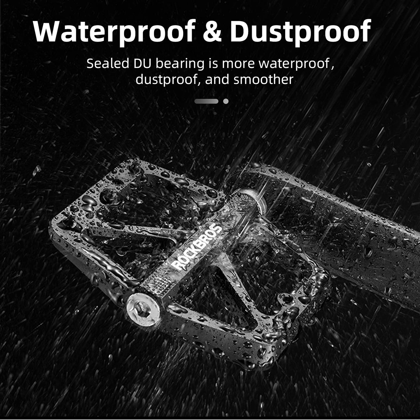 ROCKBROS Flat pedals 9/16 made of nylon, 3 sealed bearings, non-slip