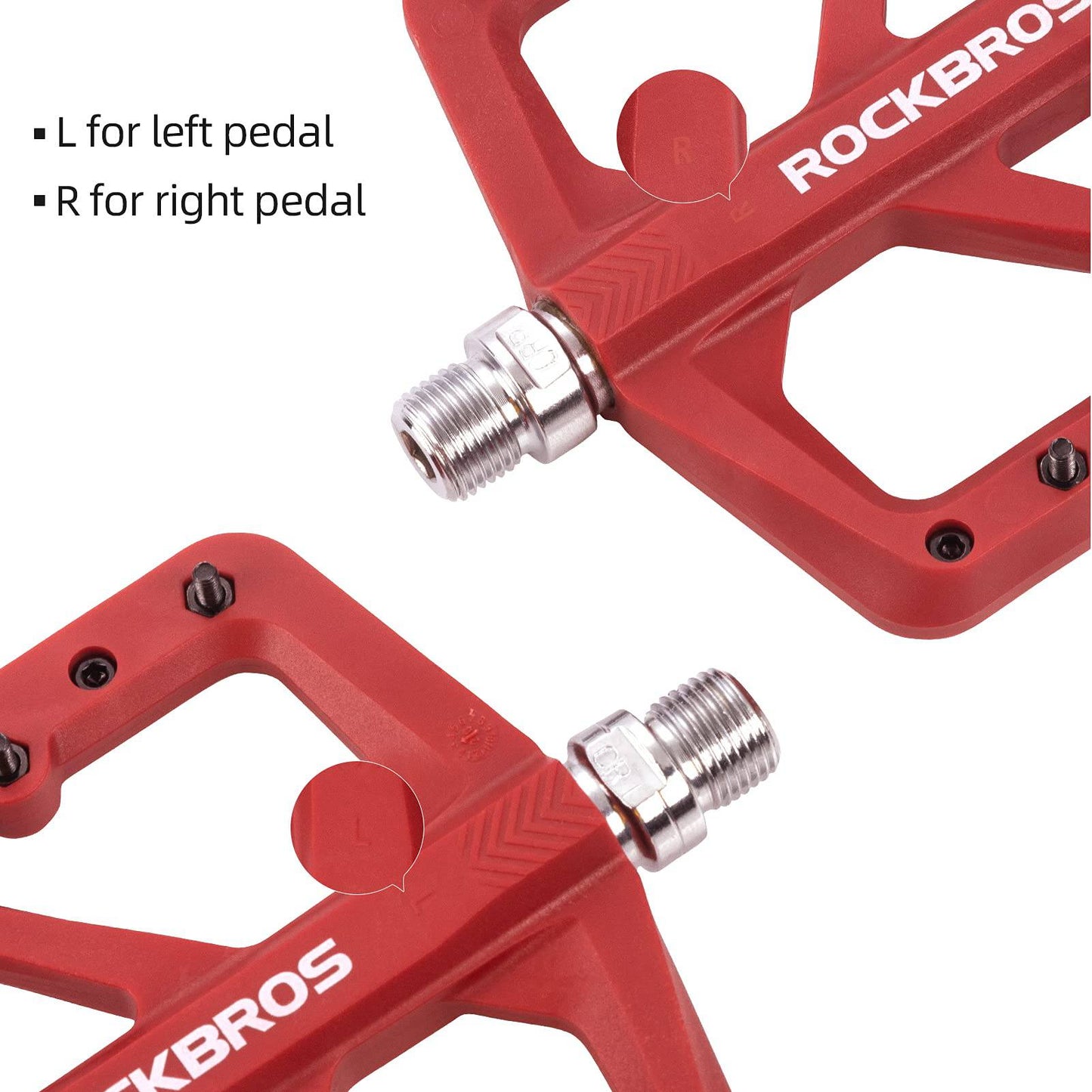 ROCKBROS Flat pedals 9/16 made of nylon, 3 sealed bearings, non-slip