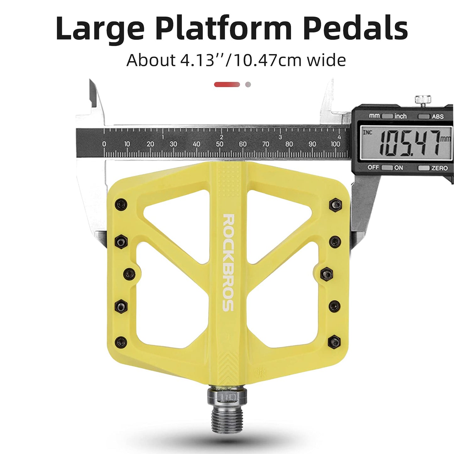 ROCKBROS Flat pedals 9/16 made of nylon, 3 sealed bearings, non-slip