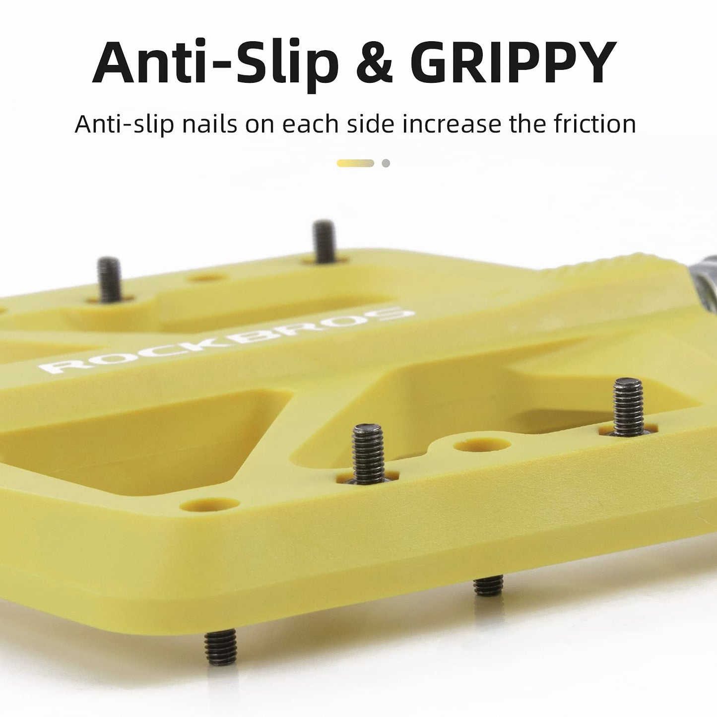 ROCKBROS Flat pedals 9/16 made of nylon, 3 sealed bearings, non-slip