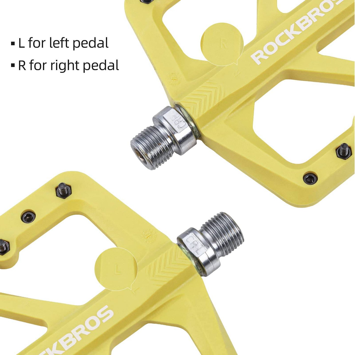 ROCKBROS Flat pedals 9/16 made of nylon, 3 sealed bearings, non-slip