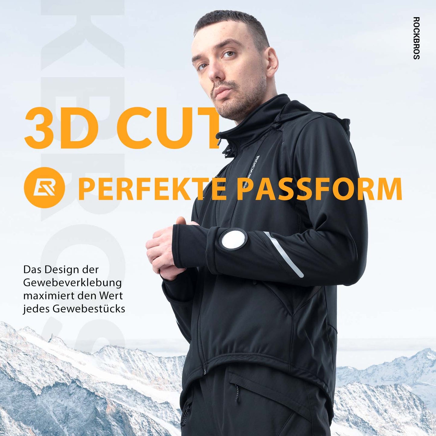 ROCKBROS Winter Cycling Jacket Windproof – With TPU Touchscreen Operation