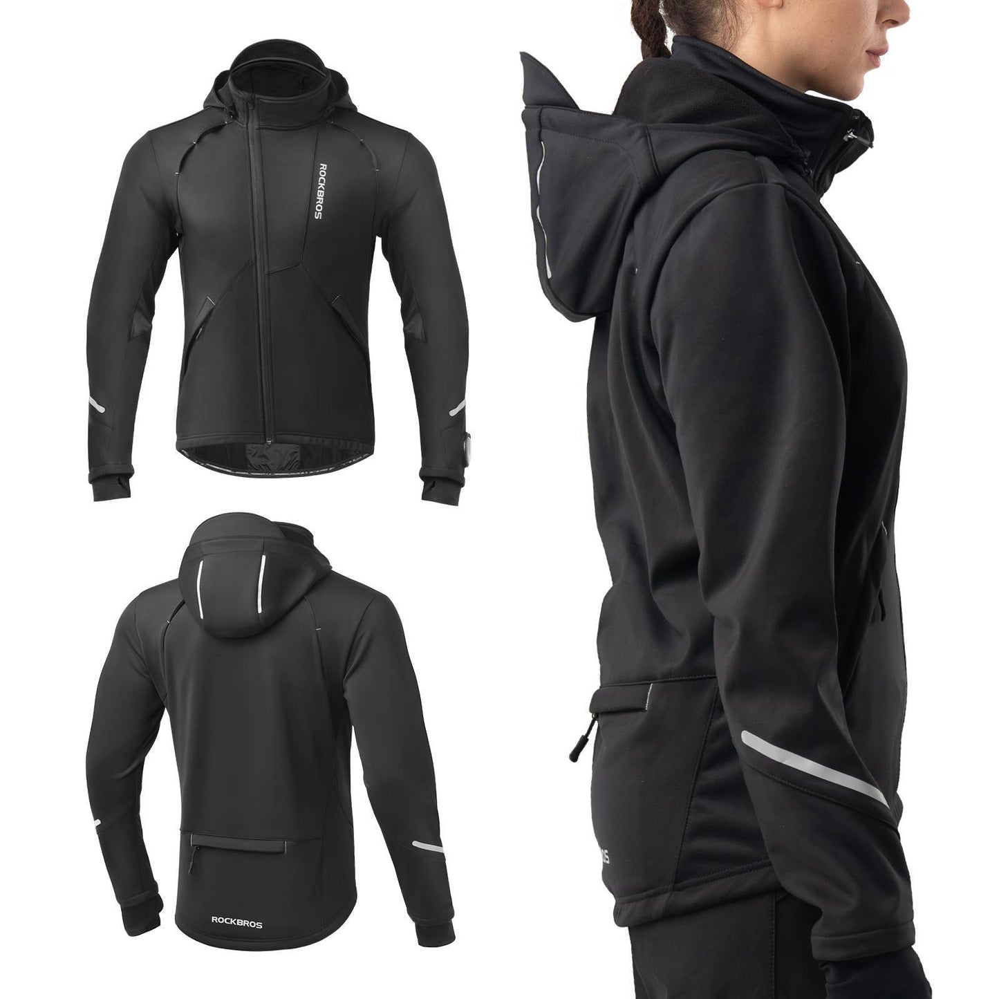 ROCKBROS Winter Cycling Jacket Windproof – With TPU Touchscreen Operation
