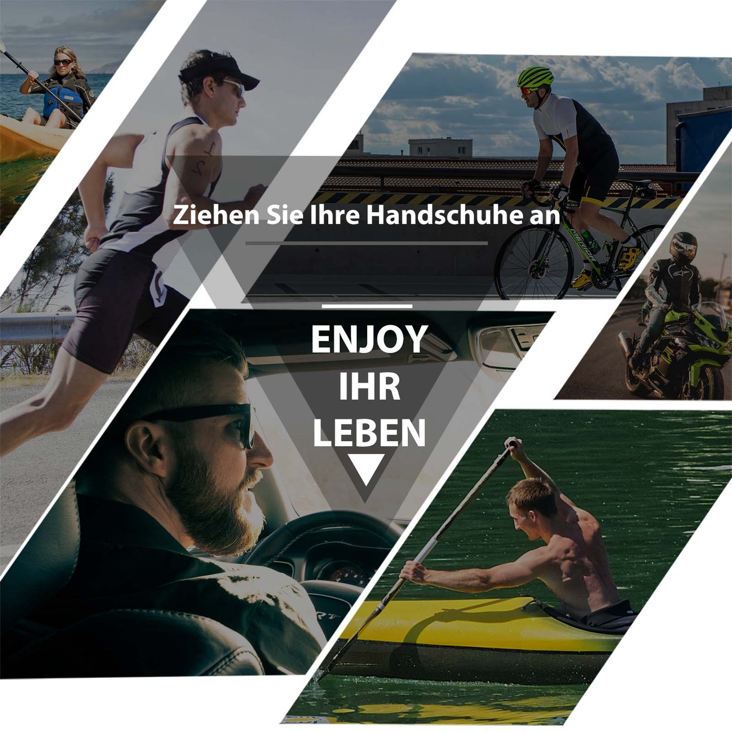 ROCKBROS Gel Patterned Non-Slip Half-Finger Riding Gloves