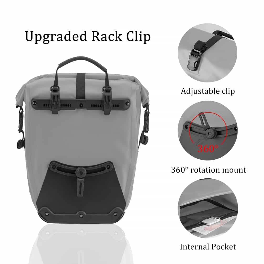 ROCKBROS Gepäckträgertasche 25L-32L 100 % wasserdicht mit Tragegriff