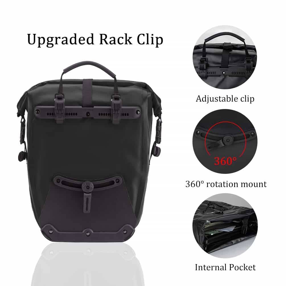 ROCKBROS Gepäckträgertasche 25L-32L 100 % wasserdicht mit Tragegriff