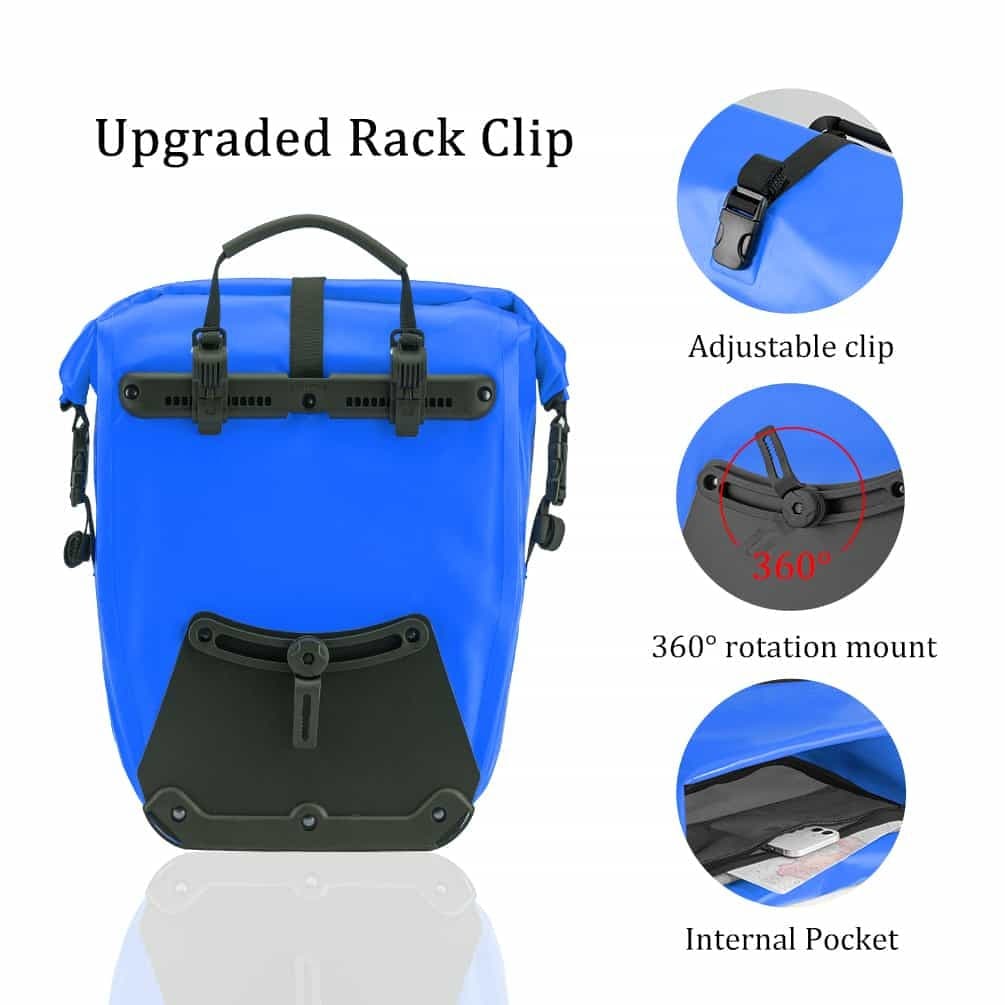 ROCKBROS Gepäckträgertasche 25L-32L 100 % wasserdicht mit Tragegriff