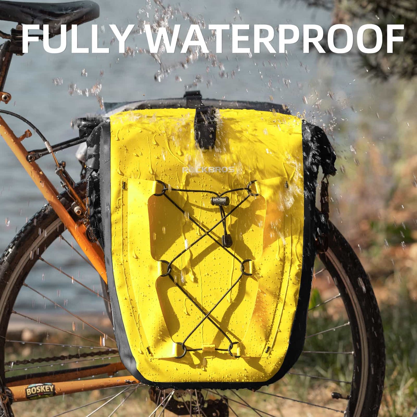 ROCKBROS Gepäckträgertasche 25L-32L 100 % wasserdicht mit Tragegriff