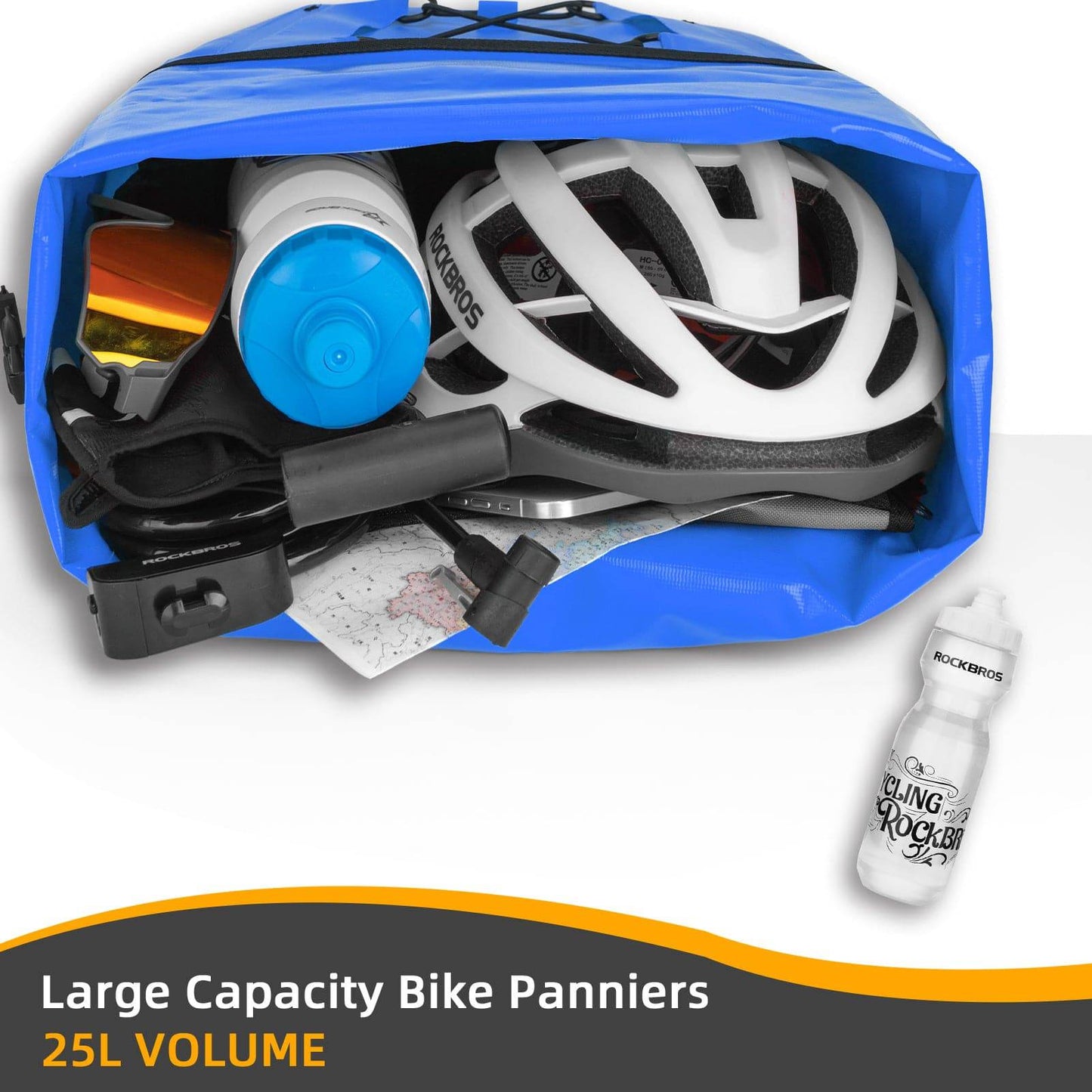 ROCKBROS Gepäckträgertasche 25L-32L 100 % wasserdicht mit Tragegriff