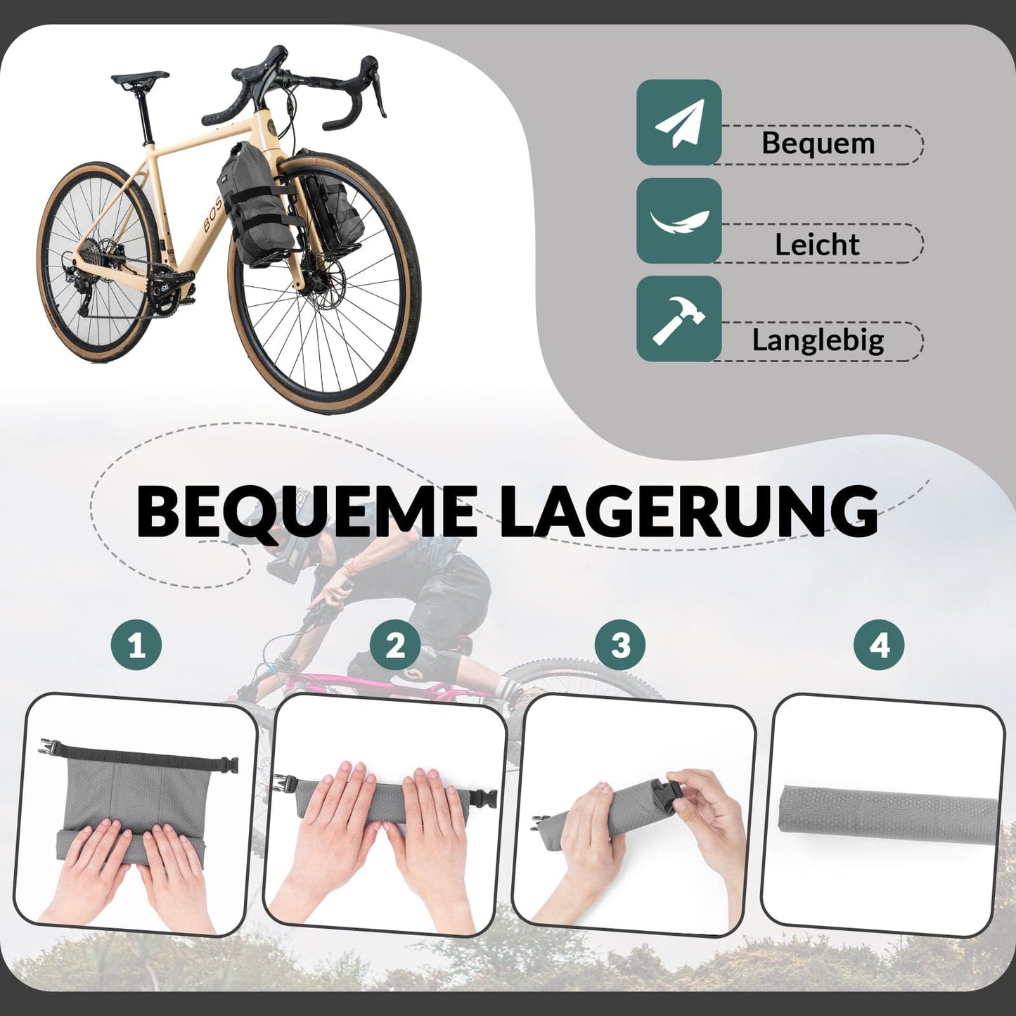 ROCKBROS hjólataska fyrir framgaffla, 2,7 l, vatnsheld