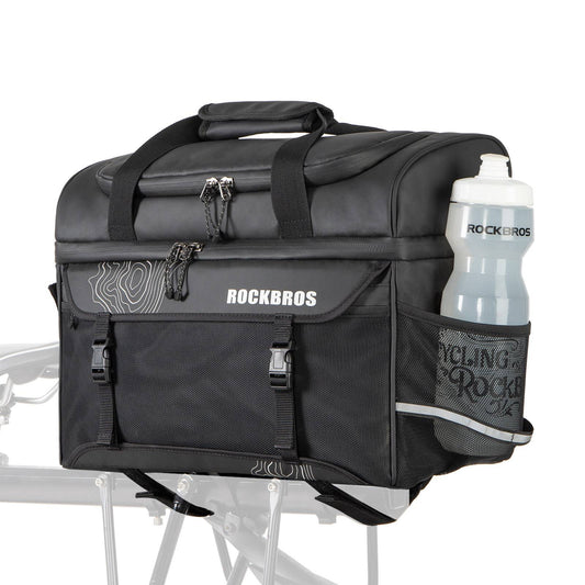 ROCKBROS Gepäckträgertasche mit Schultergurt Kühltasche isolierte Lunch Tasche Schwarz