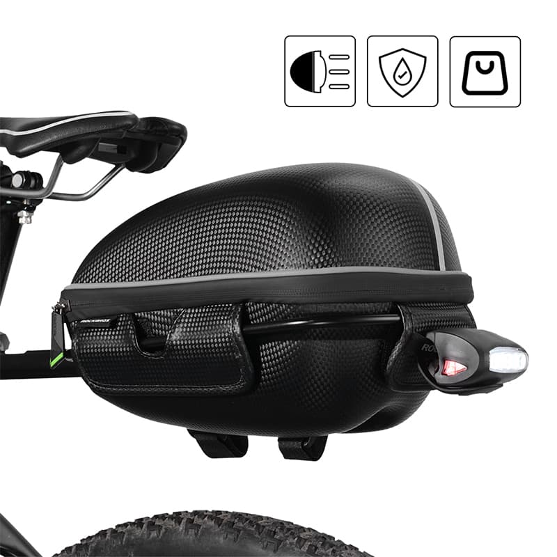 Vatnsheldur hjólapoki með hraðlosun og festingarfestingum 