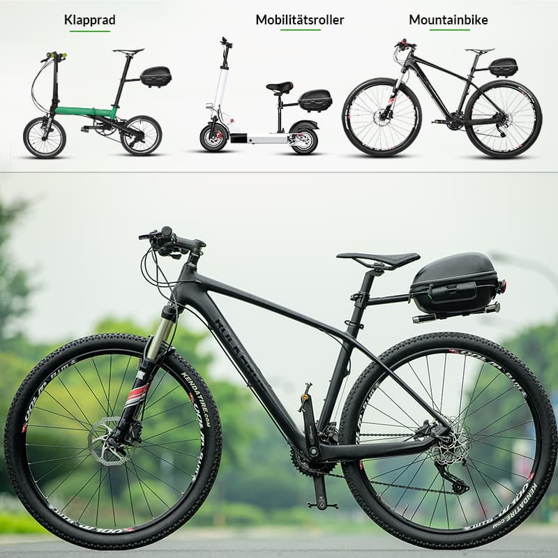 Vatnsheldur hjólapoki með hraðlosun og festingarfestingum 