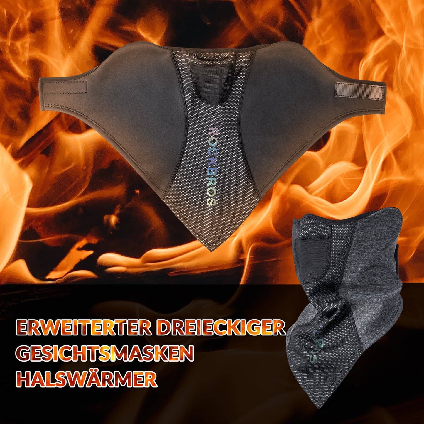 ROCKBROS Half Balaclava for Skiing and Cycling, Men and Women, Breathable