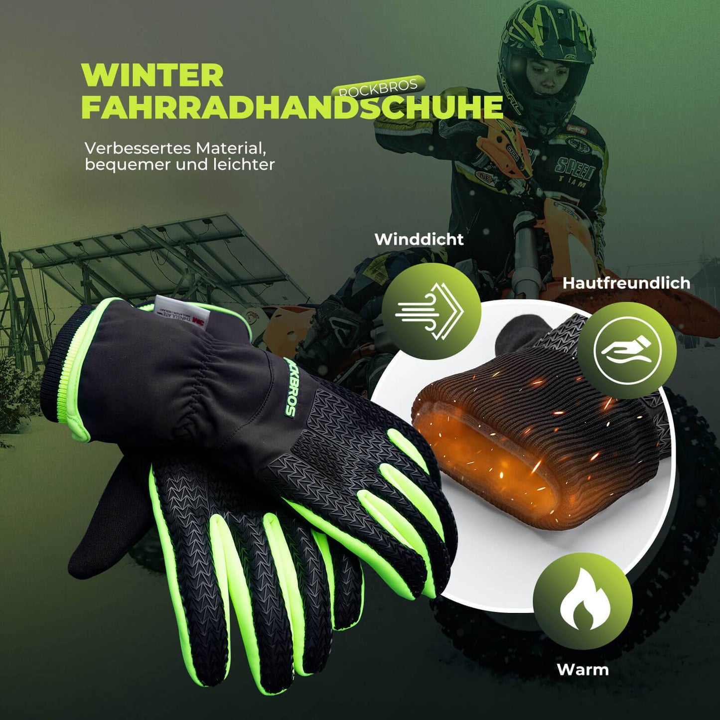ROCKBROS Gloves Cycling Gloves Touchscreen Thinsulate Ski Gloves
