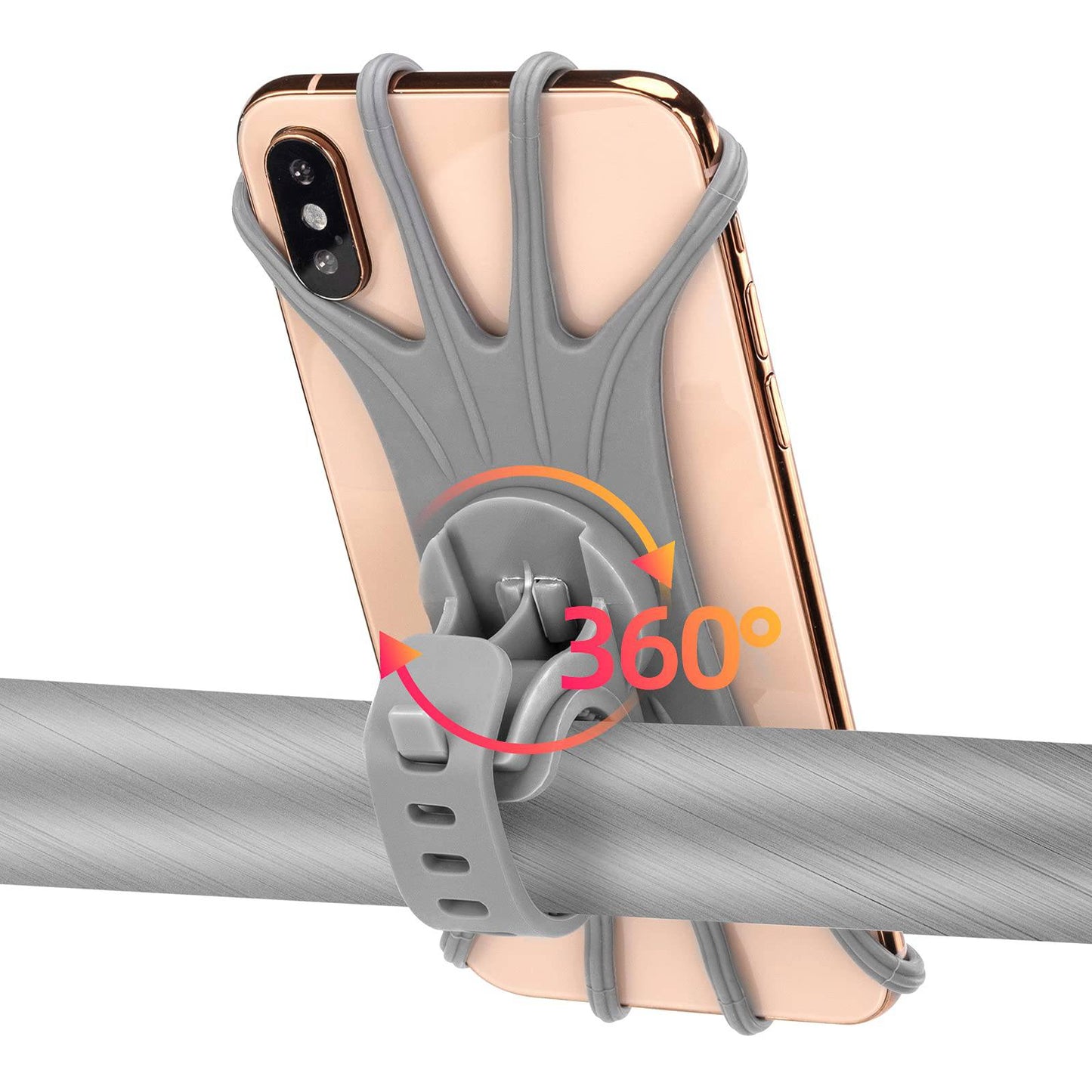 ROCKBROS Handyhalterung aus Silikon 360° Drehbar für Motorrad & Fahrrad