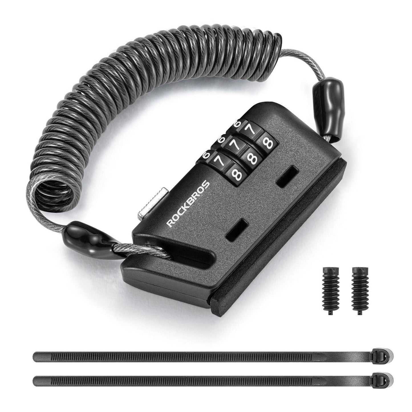 ROCKBROS Helmet Lock 150 cm Combination Lock 3-Digit Code