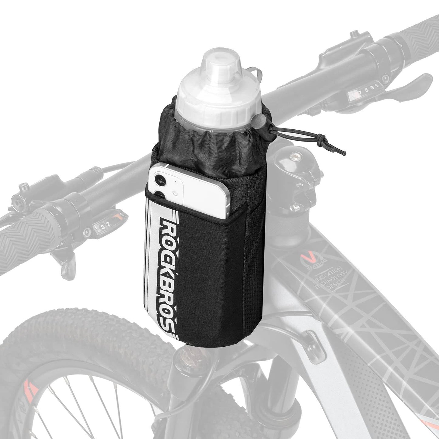 ROCKBROS Insulated Bicycle Handlebar Bag with Water Bottle Holder and Mobile Phone Pocket