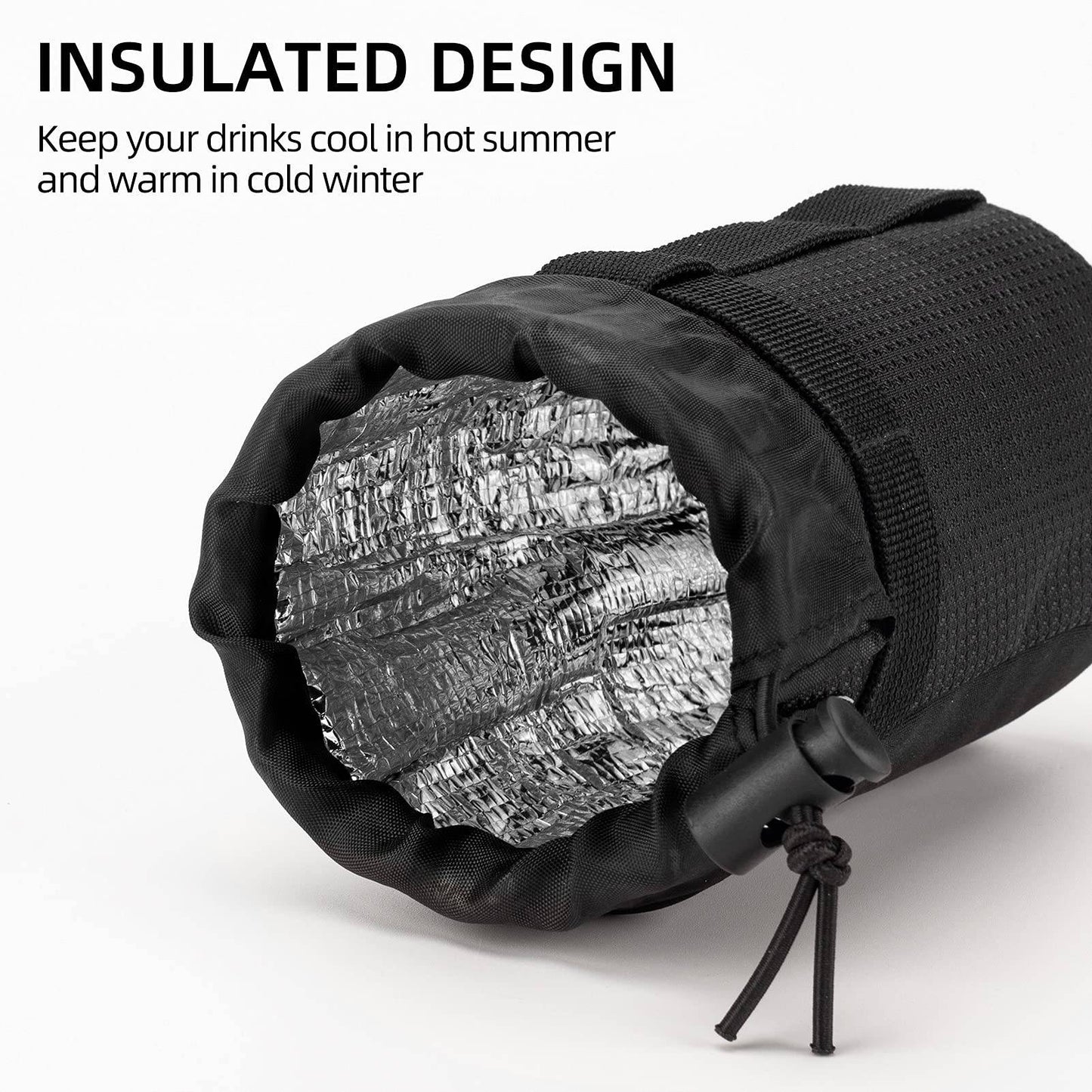 ROCKBROS Insulated Bicycle Handlebar Bag with Water Bottle Holder and Mobile Phone Pocket