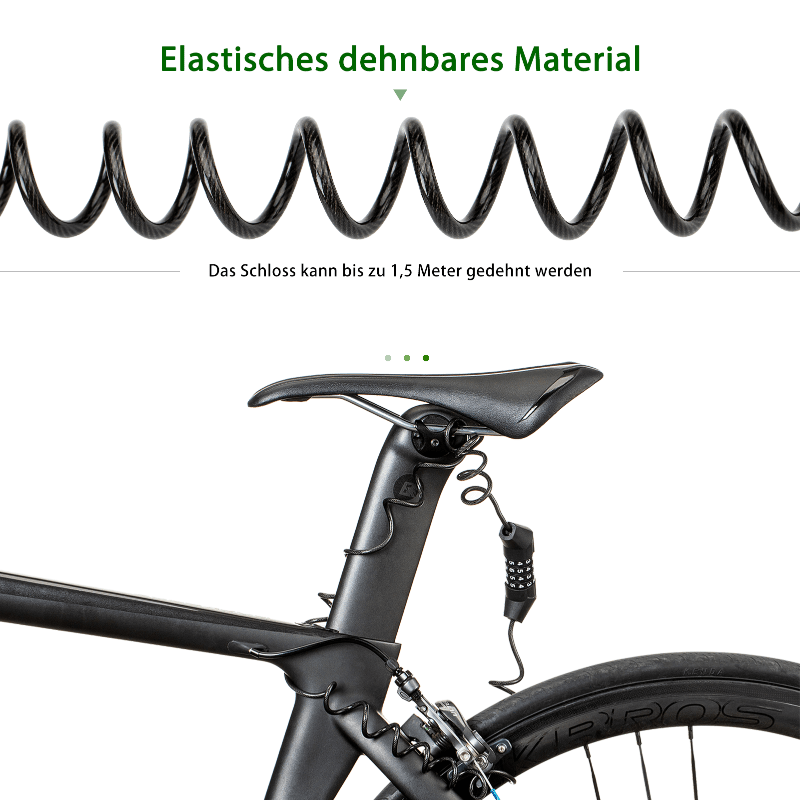 ROCKBROS Kabelschloss Zahlenschloss mit 4-Steillage Zahlencode