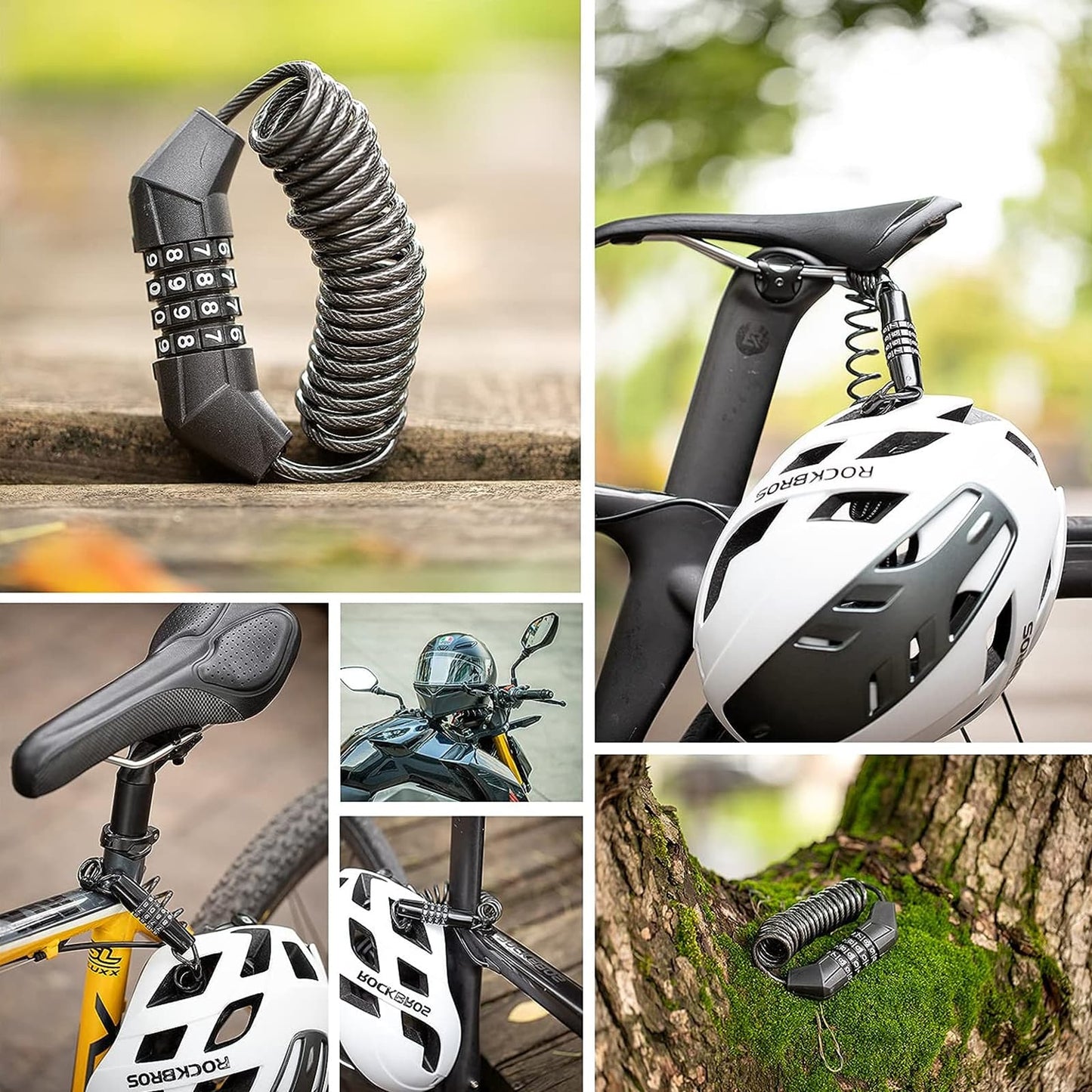 ROCKBROS Kabelschloss Zahlenschloss mit 4-Steillage Zahlencode