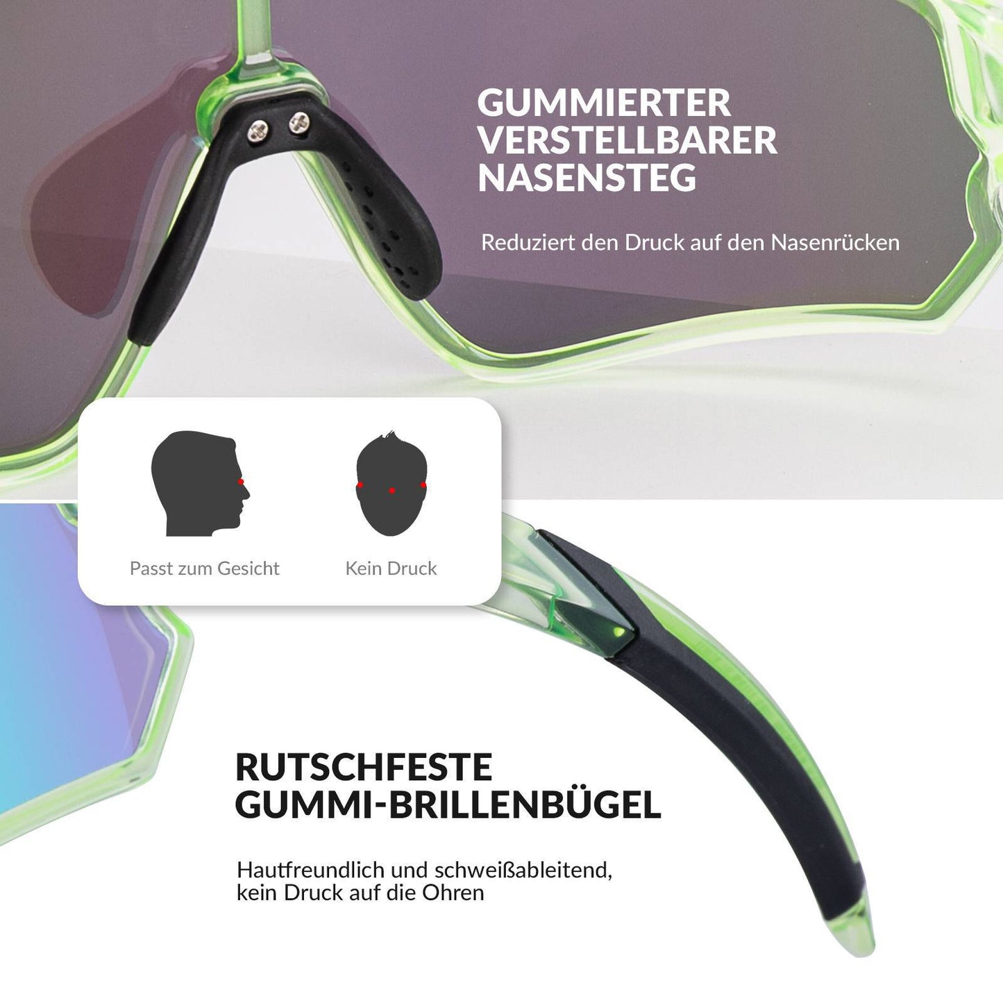 ROCKBROS Kinder Fahrradbrille UV400-Schutz Polarisierte Sonnenbrille