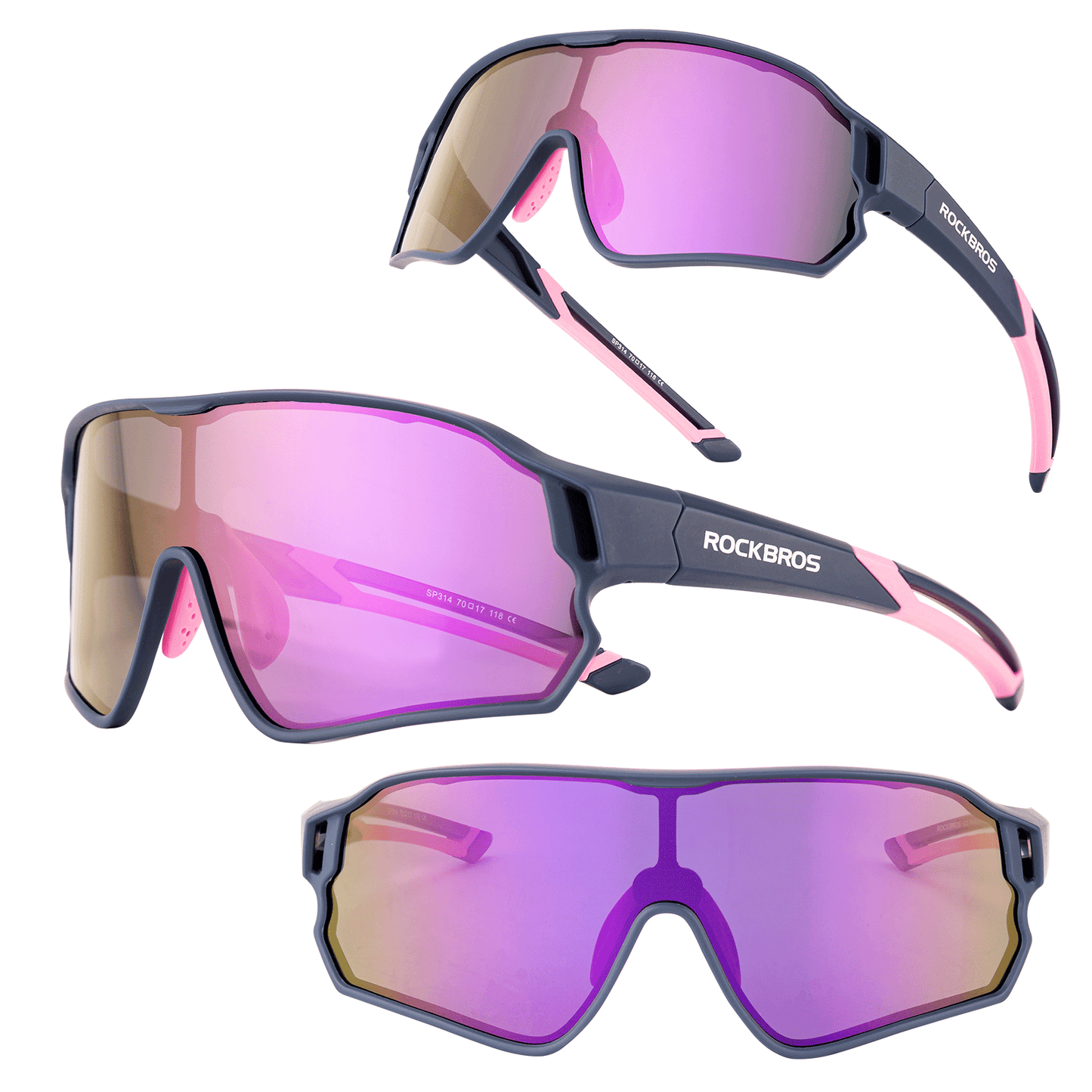 ROCKBROS Kinder Fahrradbrille UV400-Schutz Polarisierte Sonnenbrille