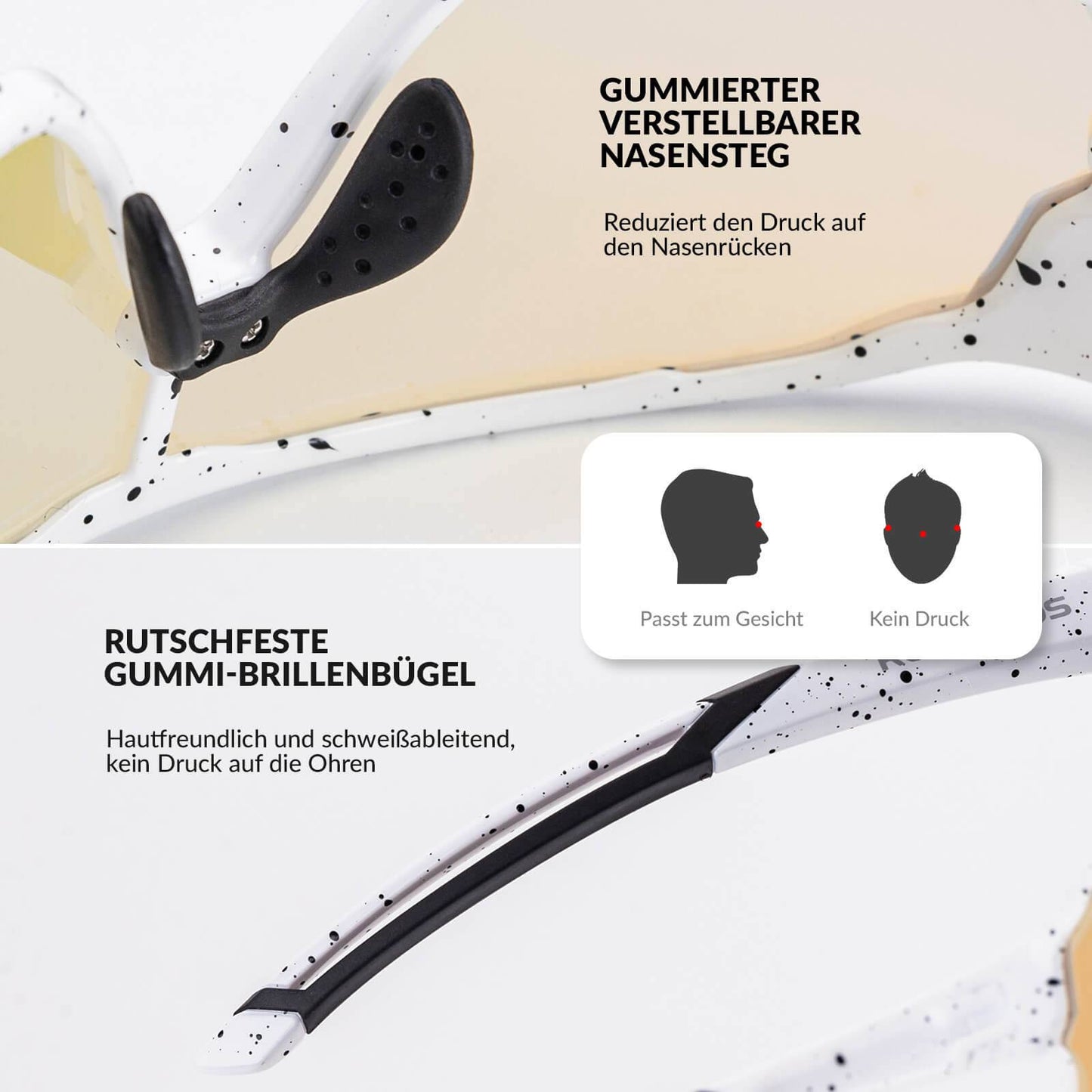 ROCKBROS Hjólreiðagleraugu fyrir börn með UV400 vörn og ljóskrómuðum sólgleraugum