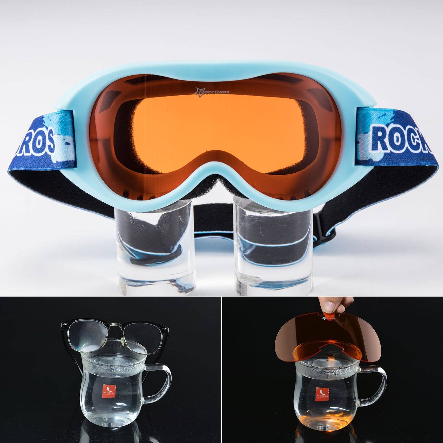ROCKBROS Kinder Skibrille 100 % UV-Schutz winddicht Ski Schutzbrille