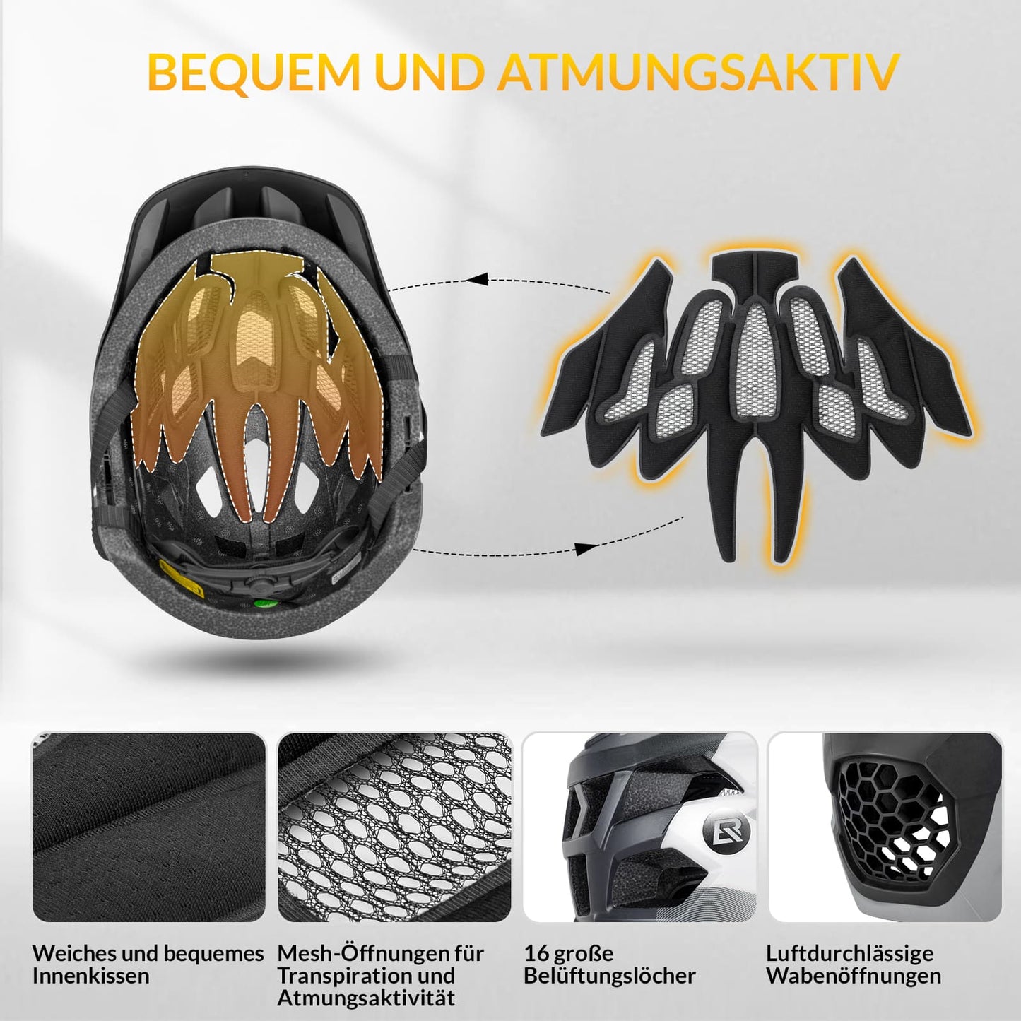 ROCKBROS Kinderhelm BMX MTB Downhill Helm mit Abnehmbarem Kinnschutz und Krempe