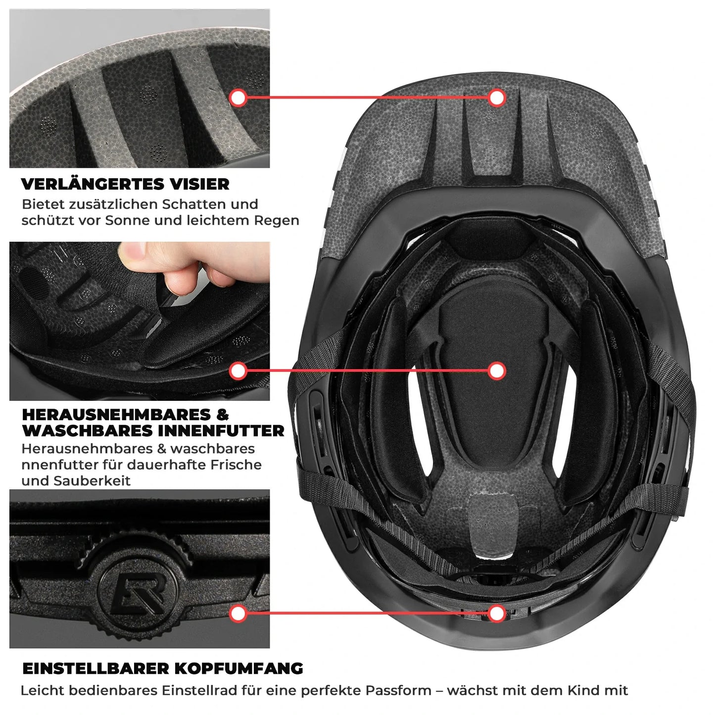 ROCKBROS Kids Helmet Cartoon Full Face Helmet with Removable Chin Guard